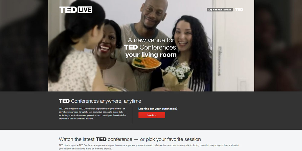 Página web de TED Live