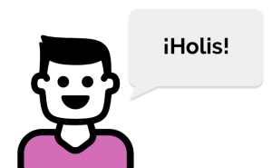 avatar con bocadillo diciendo "Holis"