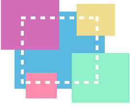 icono de cuadrados de diferentes colores juntos